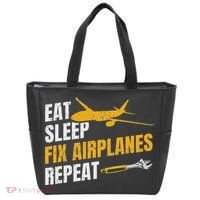 Eat Sleep Fix Airplanes Repeat Aircraft Mechanic Tote Bag thumb 0