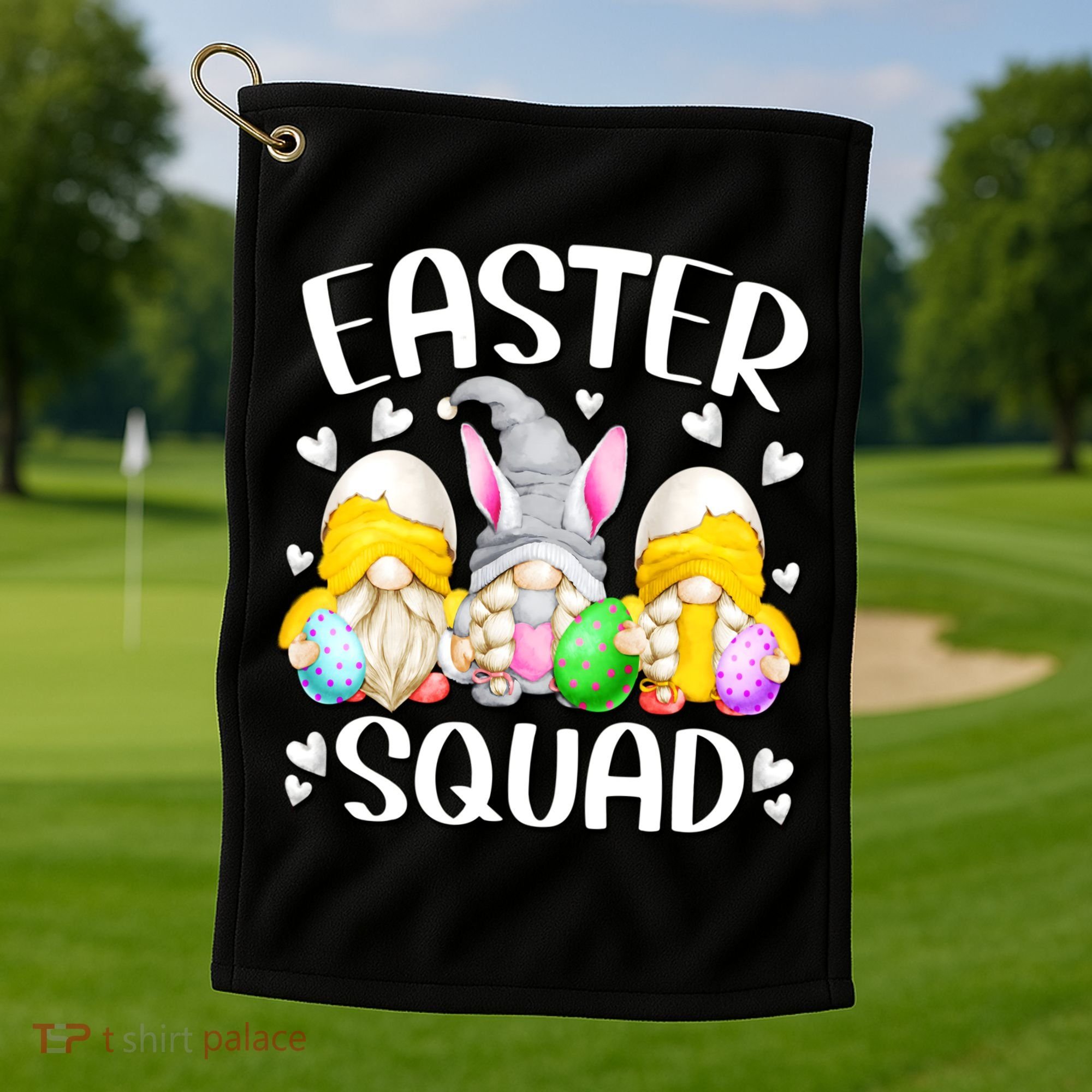 Easter Squad Gnomies Golf Towel