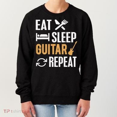 Eat Sleep Guitar Repeat Tshirt For Guitar Lovers Women's Sweatshirt