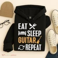 Eat Sleep Guitar Repeat Tshirt For Guitar Lovers Hoodie thumb 4