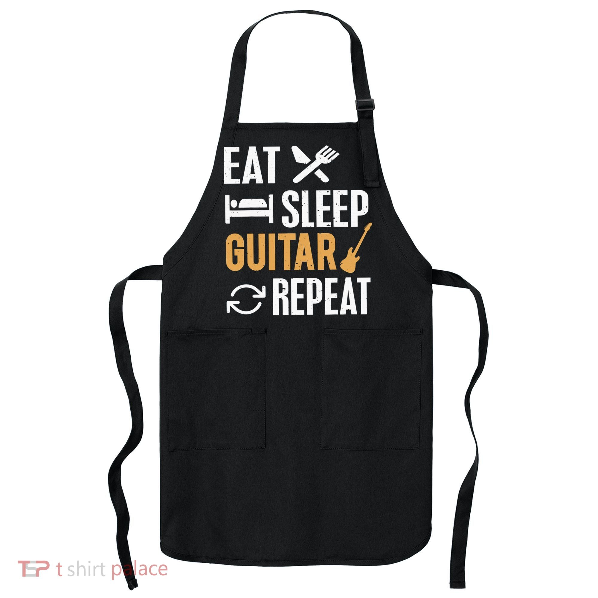 Eat Sleep Guitar Repeat Tshirt For Guitar Lovers Apron