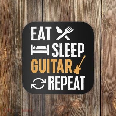 Eat Sleep Guitar Repeat Tshirt For Guitar Lovers Coaster