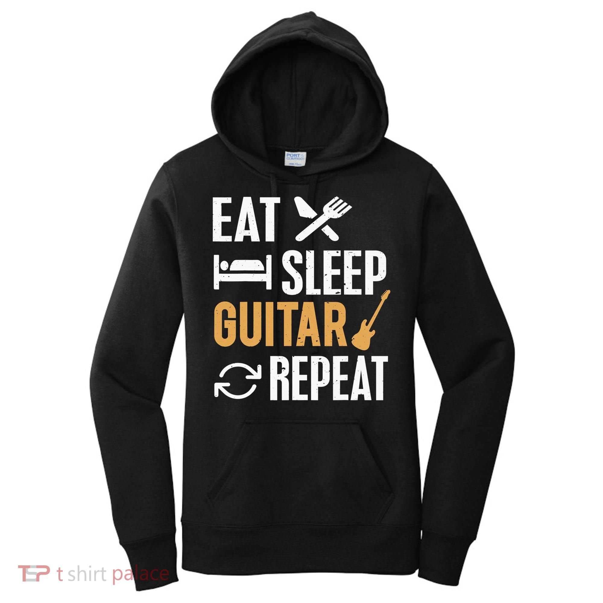 Eat Sleep Guitar Repeat Tshirt For Guitar Lovers Women's Hoodie