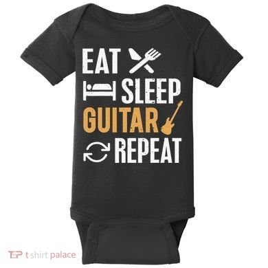 Eat Sleep Guitar Repeat Tshirt For Guitar Lovers Baby Bodysuit