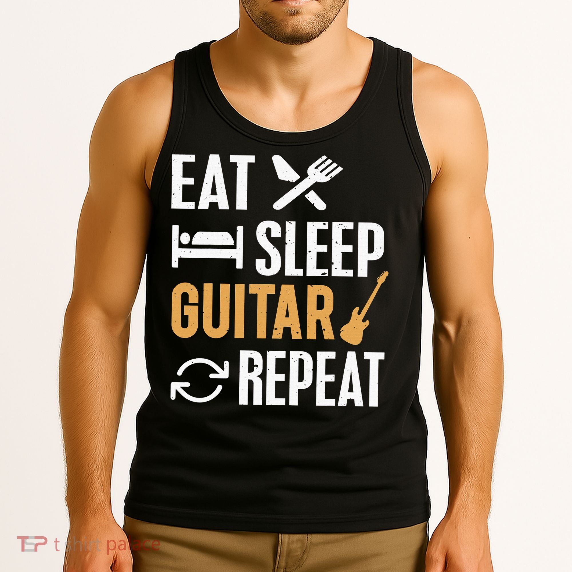 Eat Sleep Guitar Repeat Tshirt For Guitar Lovers Tank Top