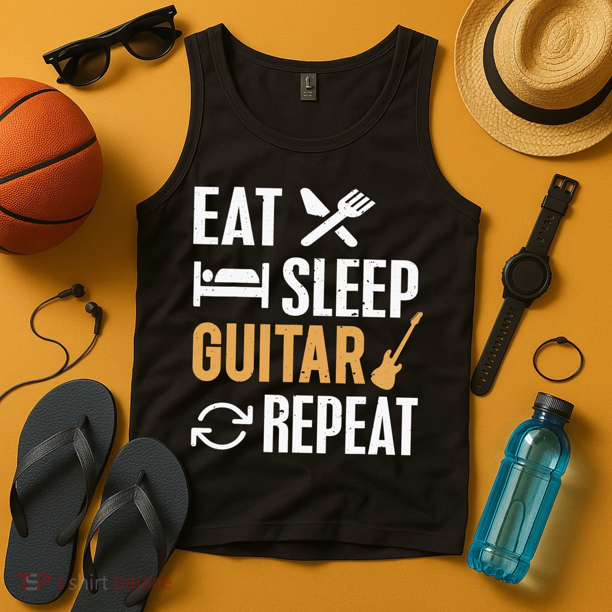 Eat Sleep Guitar Repeat Tshirt For Guitar Lovers Tank Top