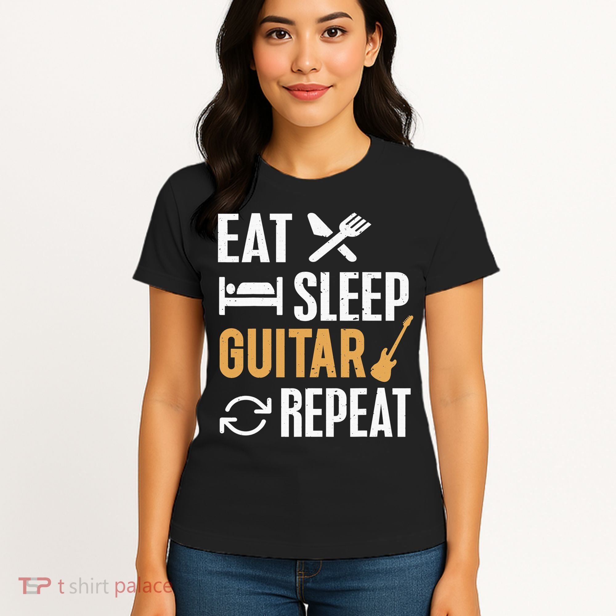 Eat Sleep Guitar Repeat Tshirt For Guitar Lovers Women's T-Shirt