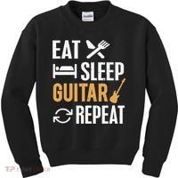 Eat Sleep Guitar Repeat Tshirt For Guitar Lovers Kids Sweatshirt thumb 0