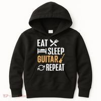 Eat Sleep Guitar Repeat Tshirt For Guitar Lovers Kids Hoodie thumb 0