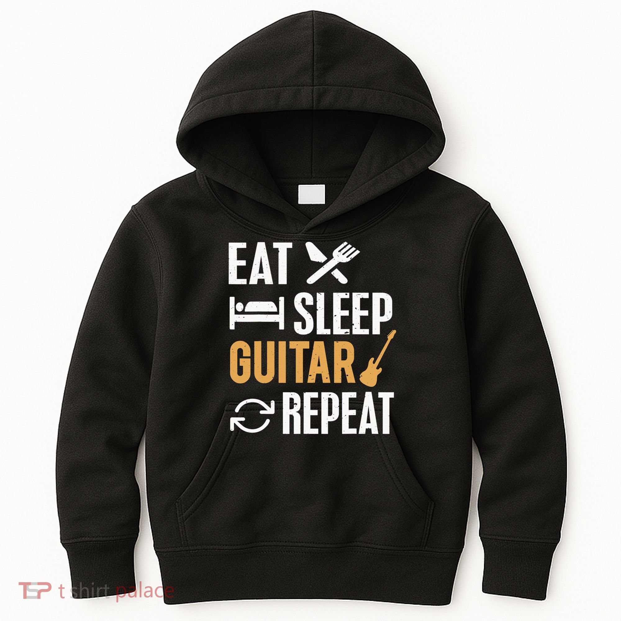 Eat Sleep Guitar Repeat Tshirt For Guitar Lovers Kids Hoodie