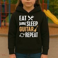 Eat Sleep Guitar Repeat Tshirt For Guitar Lovers Kids Hoodie thumb 3