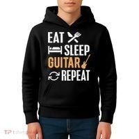 Eat Sleep Guitar Repeat Tshirt For Guitar Lovers Kids Hoodie thumb 4