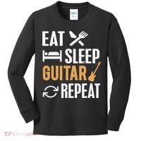 Eat Sleep Guitar Repeat Tshirt For Guitar Lovers Kids Long Sleeve Shirt thumb 0