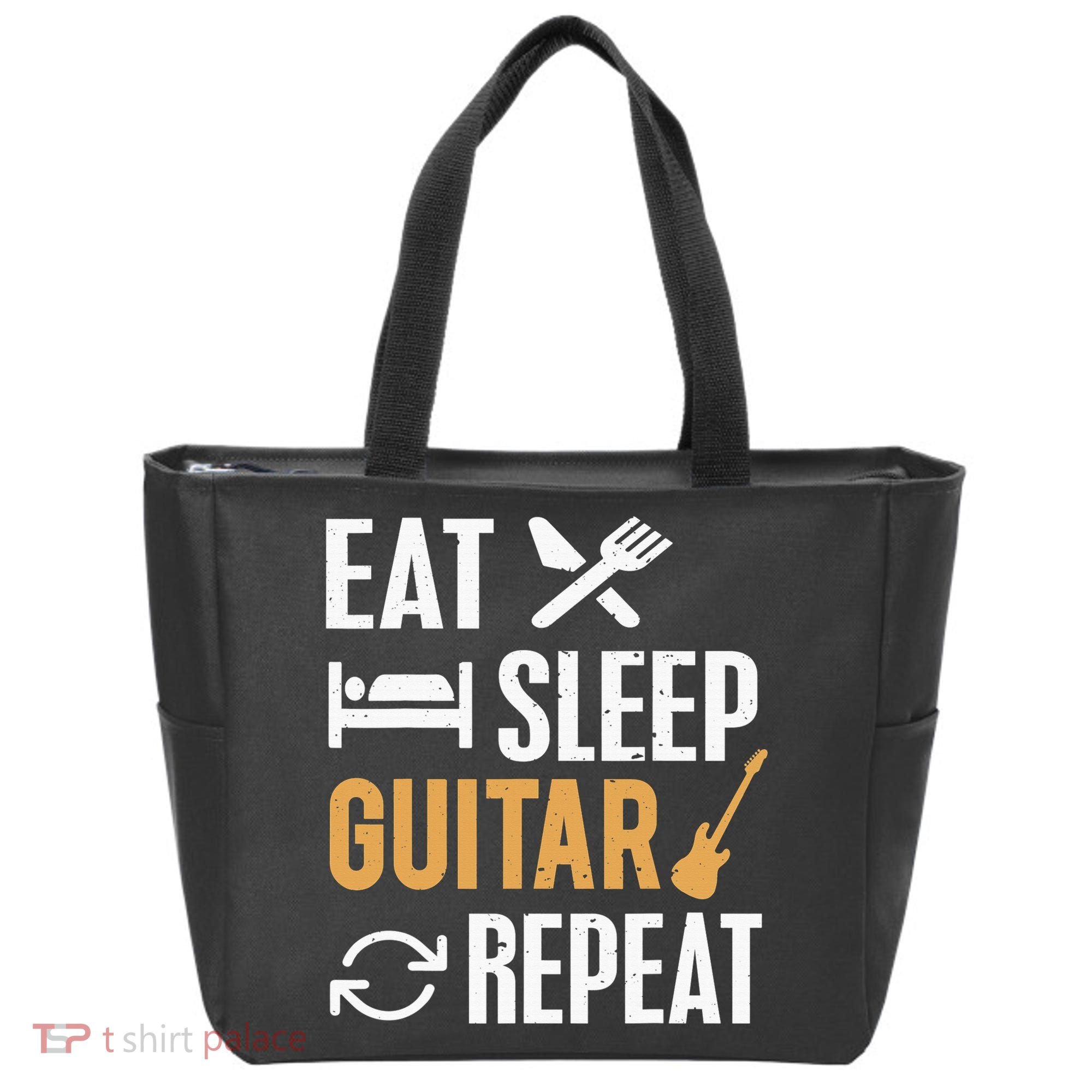 Eat Sleep Guitar Repeat Tshirt For Guitar Lovers Tote Bag