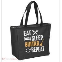 Eat Sleep Guitar Repeat Tshirt For Guitar Lovers Tote Bag thumb 2
