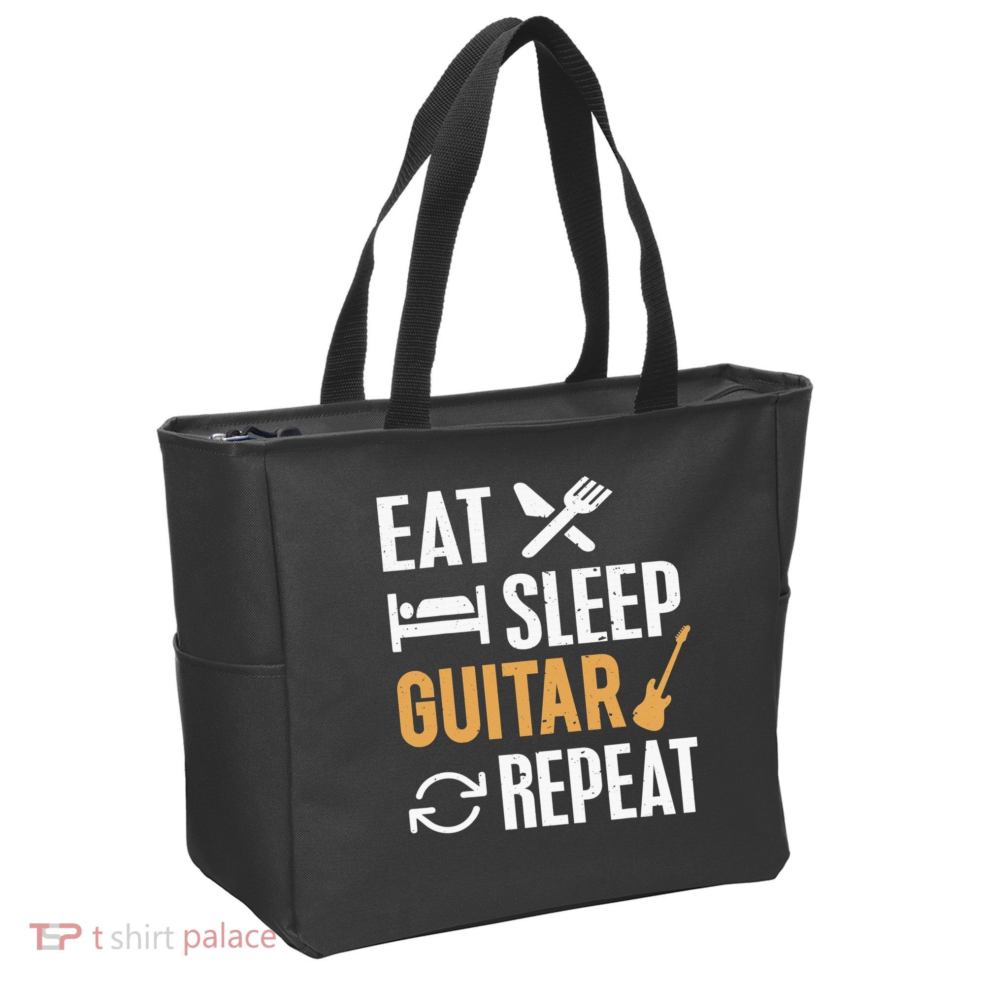 Eat Sleep Guitar Repeat Tshirt For Guitar Lovers Tote Bag