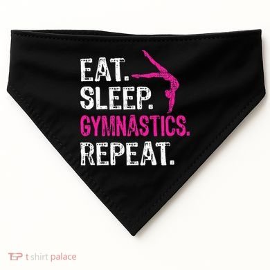 Eat Sleep Gymnastics Repeat Gymnastics Player USA-Made Doggie Bandana