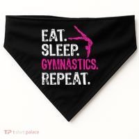Eat Sleep Gymnastics Repeat Gymnastics Player USA-Made Doggie Bandana thumb 0