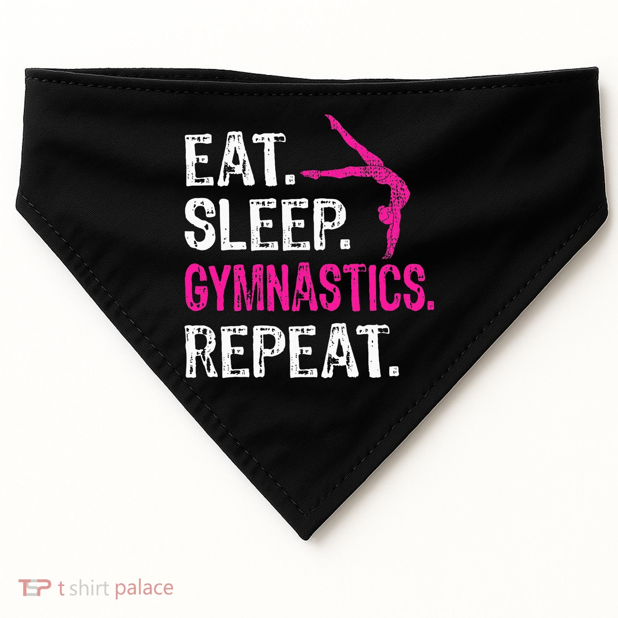 Eat Sleep Gymnastics Repeat Gymnastics Player USA-Made Doggie Bandana