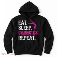 Eat Sleep Gymnastics Repeat Gymnastics Player Hoodie thumb 0