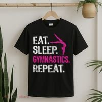 Eat Sleep Gymnastics Repeat Gymnastics Player T-Shirt thumb 2