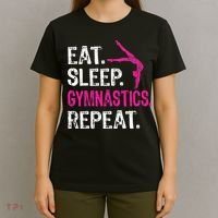 Eat Sleep Gymnastics Repeat Gymnastics Player T-Shirt thumb 4