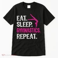 Eat Sleep Gymnastics Repeat Gymnastics Player Tall T-Shirt thumb 0
