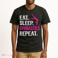 Eat Sleep Gymnastics Repeat Gymnastics Player Tall T-Shirt thumb 2