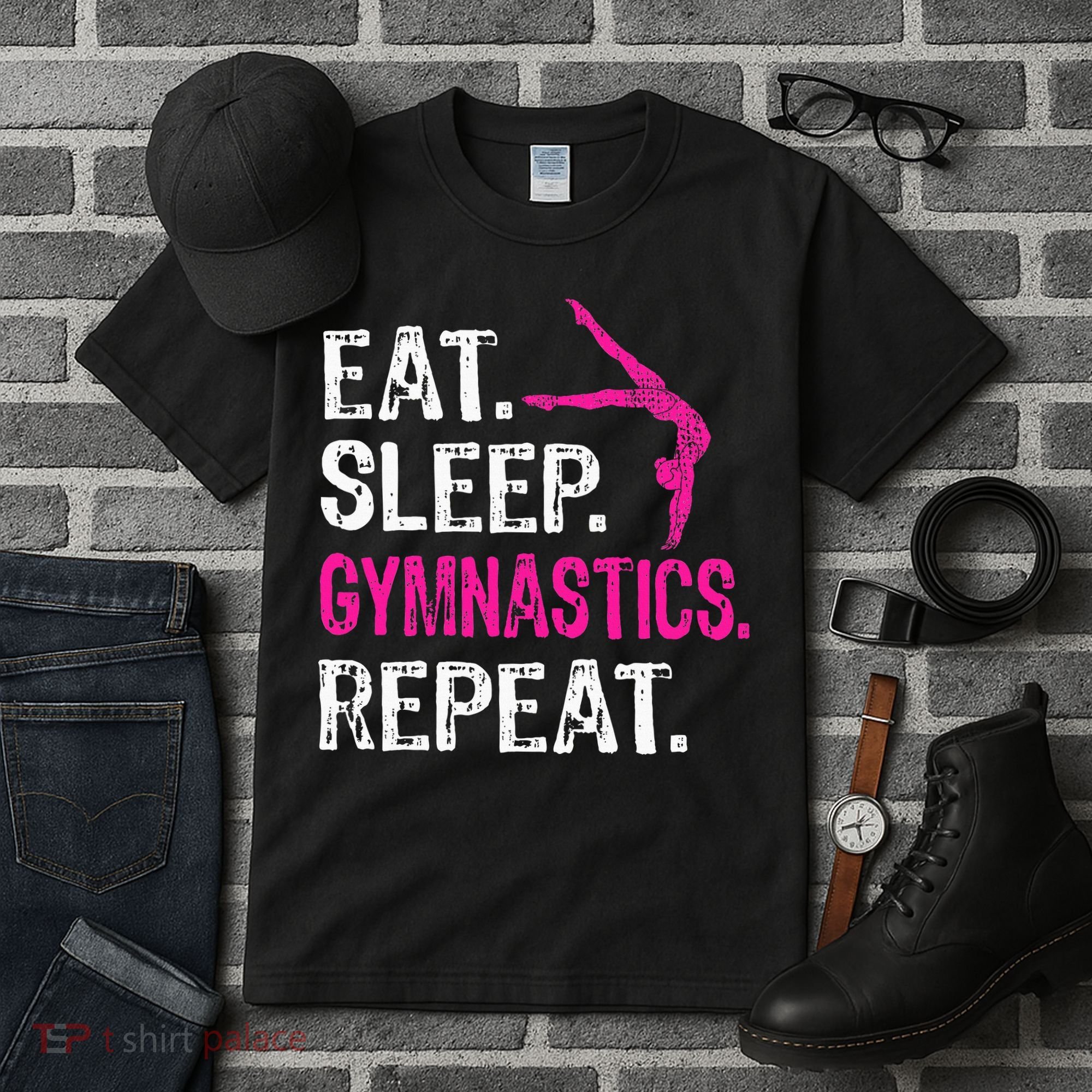 Eat Sleep Gymnastics Repeat Gymnastics Player Tall T-Shirt