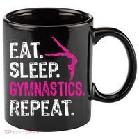 Eat Sleep Gymnastics Repeat Gymnastics Player 11oz C Handle Ceramic Mug thumb 0