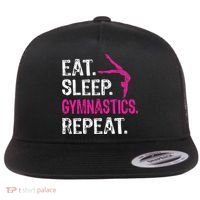Eat Sleep Gymnastics Repeat Gymnastics Player Flat Bill Trucker Hat thumb 0