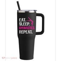 Eat Sleep Gymnastics Repeat Gymnastics Player 40oz Vacuum Insulated Stainless Steel Travel Tumbler thumb 0