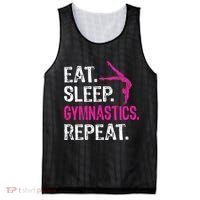 Eat Sleep Gymnastics Repeat Gymnastics Player Mesh Reversible Basketball Jersey Tank thumb 0