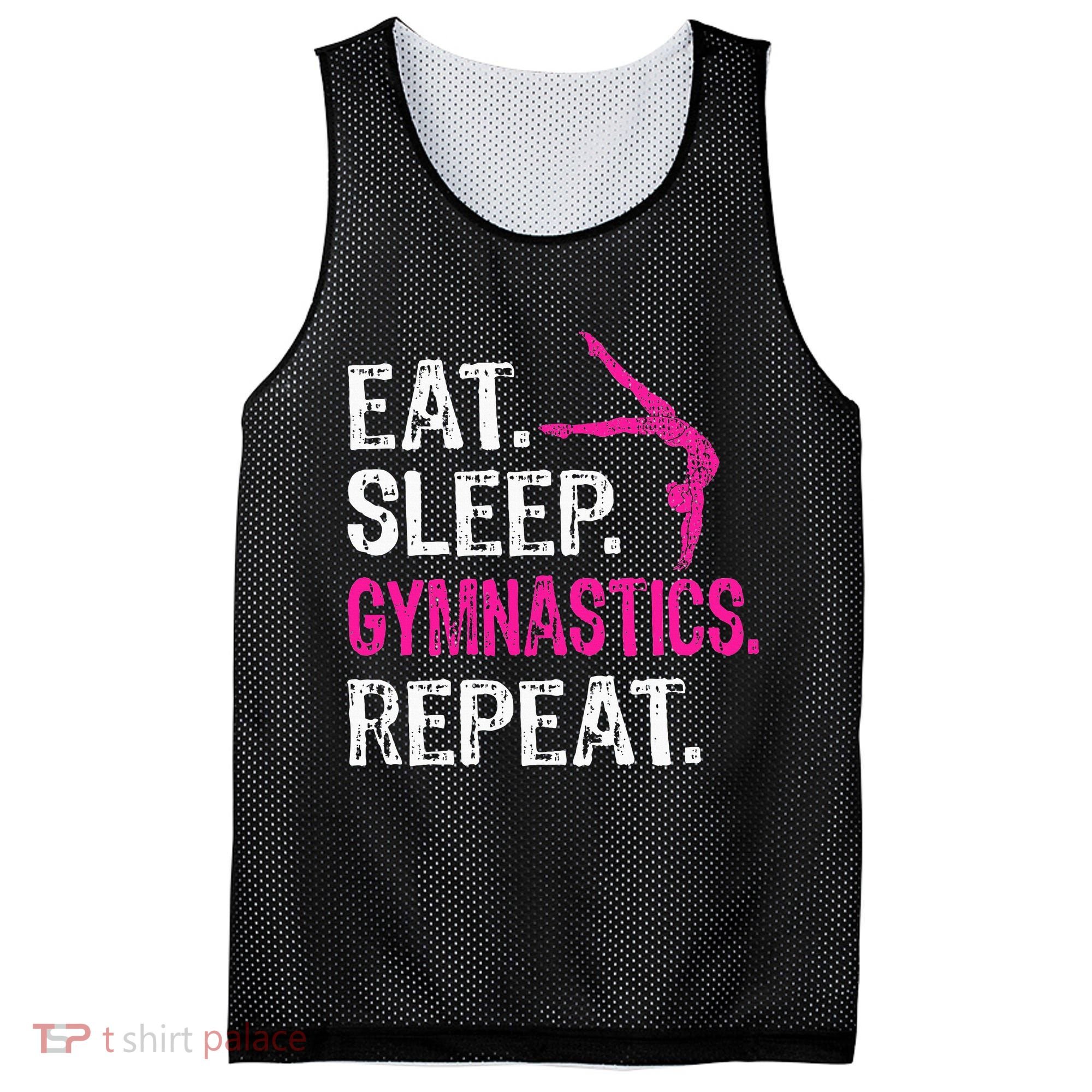Eat Sleep Gymnastics Repeat Gymnastics Player Mesh Reversible Basketball Jersey Tank