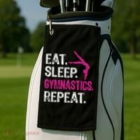 Eat Sleep Gymnastics Repeat Gymnastics Player Golf Towel thumb 2