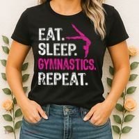 Eat Sleep Gymnastics Repeat Gymnastics Player Women's T-Shirt thumb 2