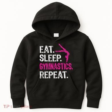Eat Sleep Gymnastics Repeat Gymnastics Player Kids Hoodie