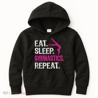 Eat Sleep Gymnastics Repeat Gymnastics Player Kids Hoodie thumb 0