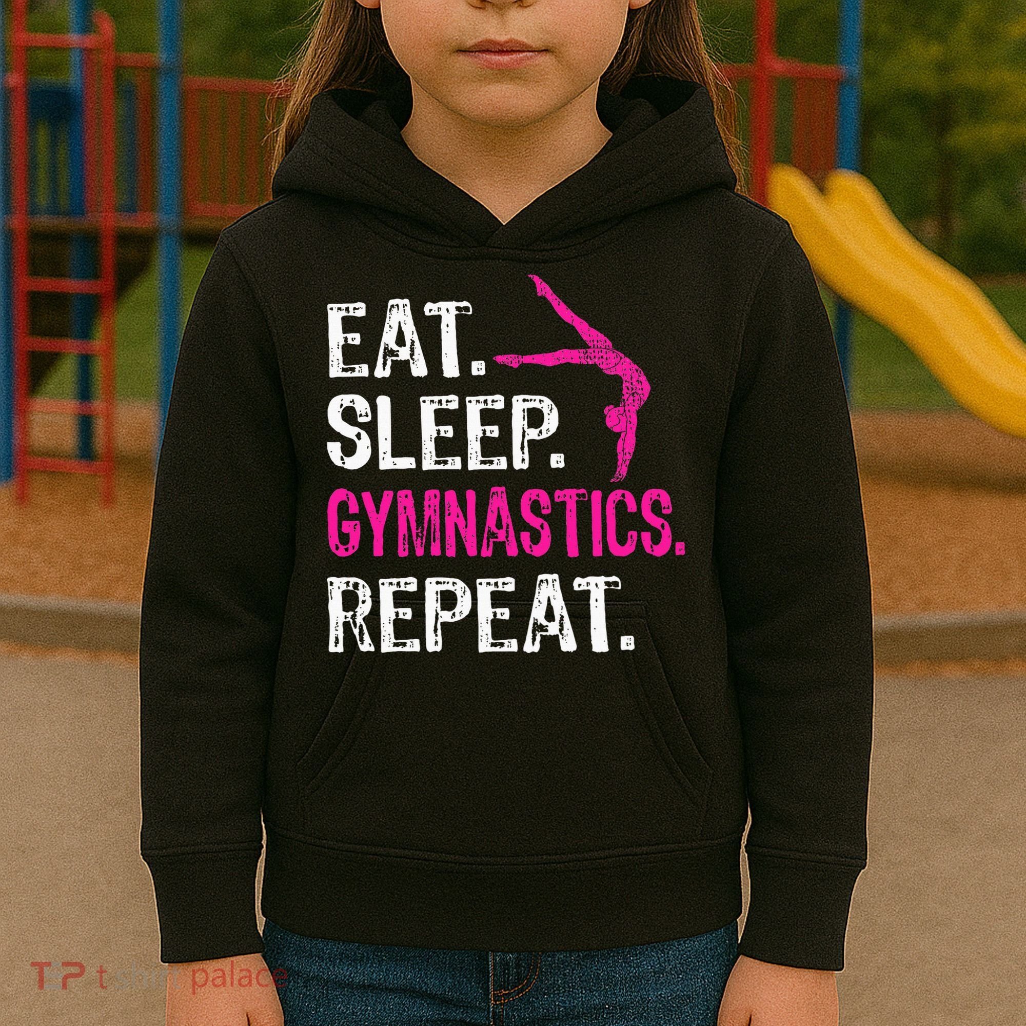 Eat Sleep Gymnastics Repeat Gymnastics Player Kids Hoodie