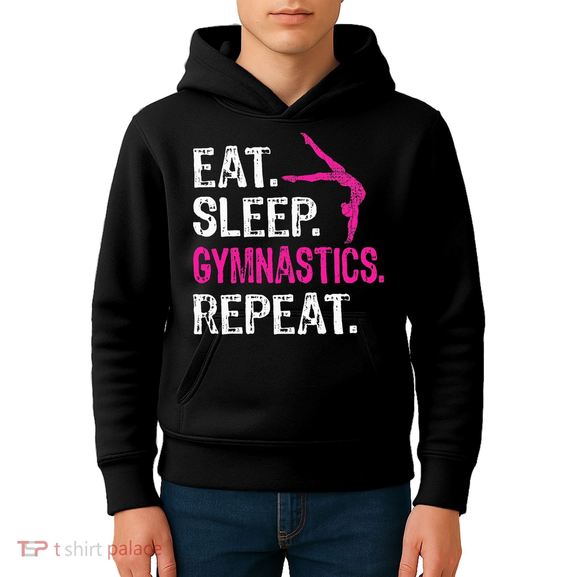 Eat Sleep Gymnastics Repeat Gymnastics Player Kids Hoodie