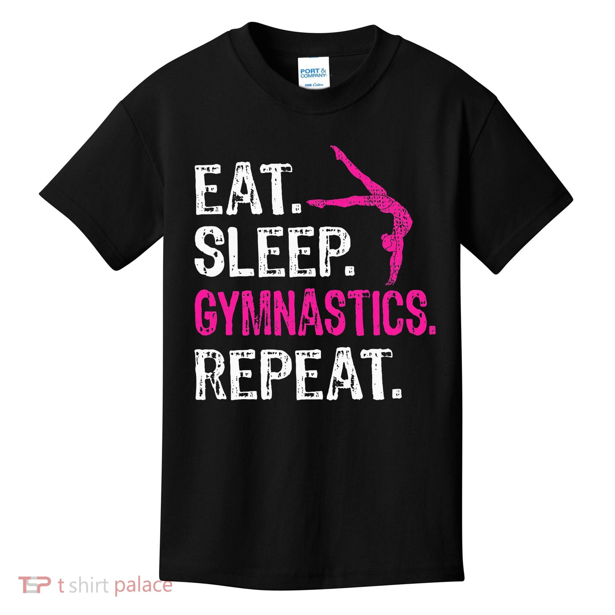 Eat Sleep Gymnastics Repeat Gymnastics Player Kids T-Shirt