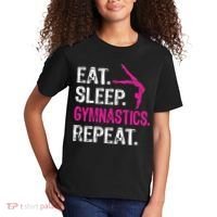 Eat Sleep Gymnastics Repeat Gymnastics Player Kids T-Shirt thumb 2