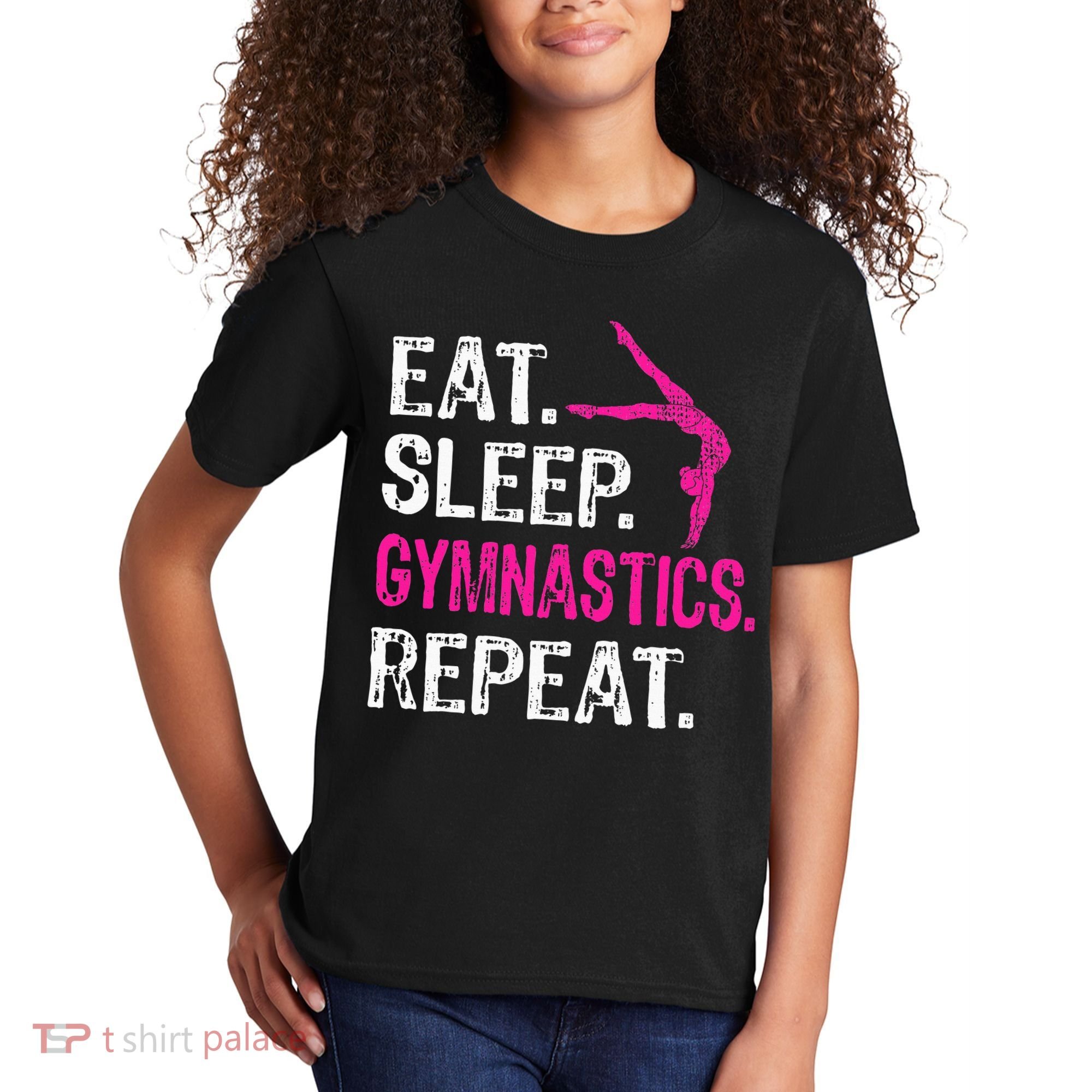 Eat Sleep Gymnastics Repeat Gymnastics Player Kids T-Shirt