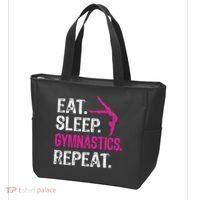 Eat Sleep Gymnastics Repeat Gymnastics Player Tote Bag thumb 3