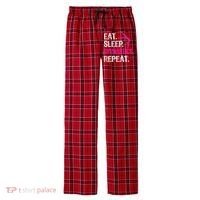 Eat Sleep Gymnastics Repeat Gymnastics Player Men's Flannel Plaid Pajama Pants thumb 0