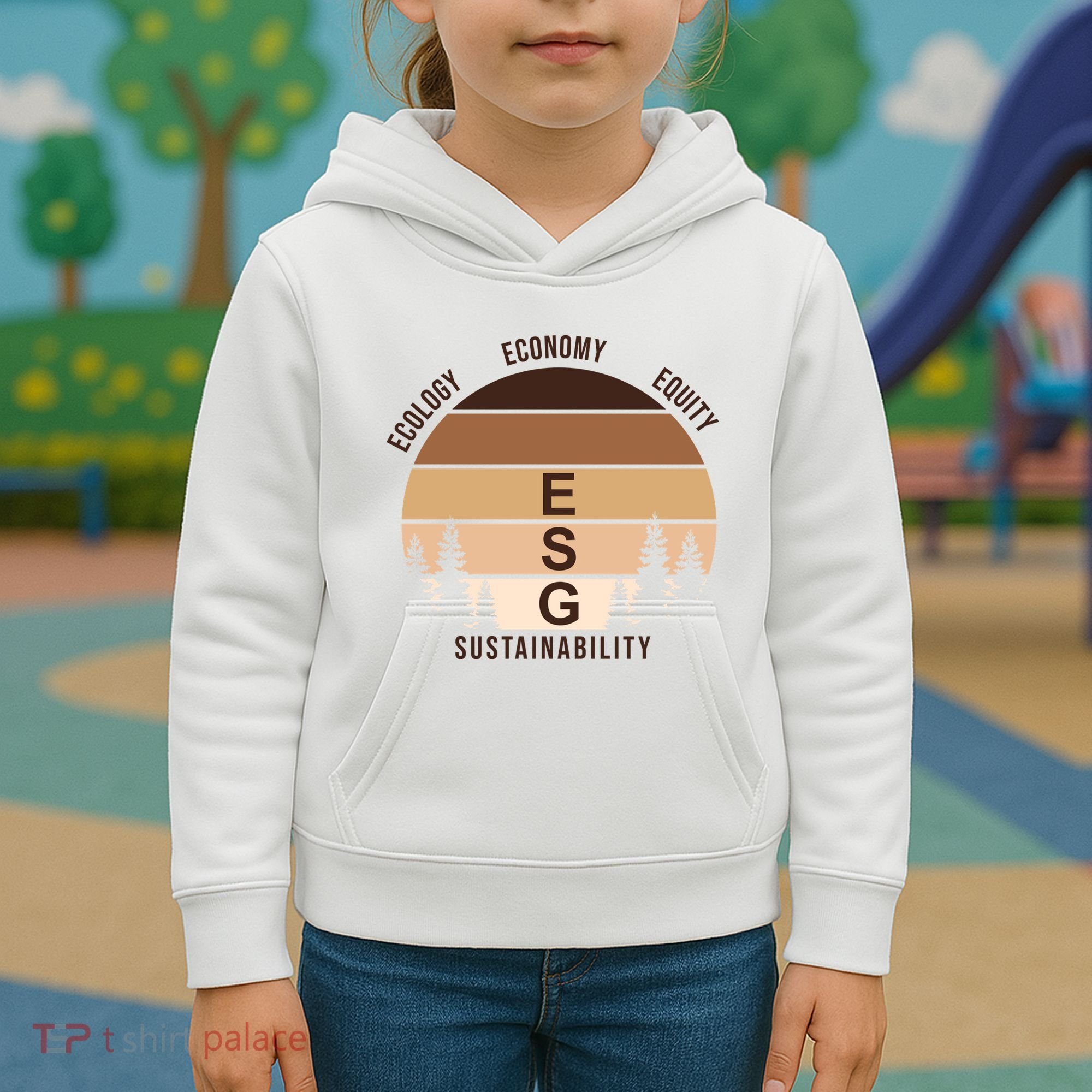 Environment Social Governance Retro ESG Kids Hoodie
