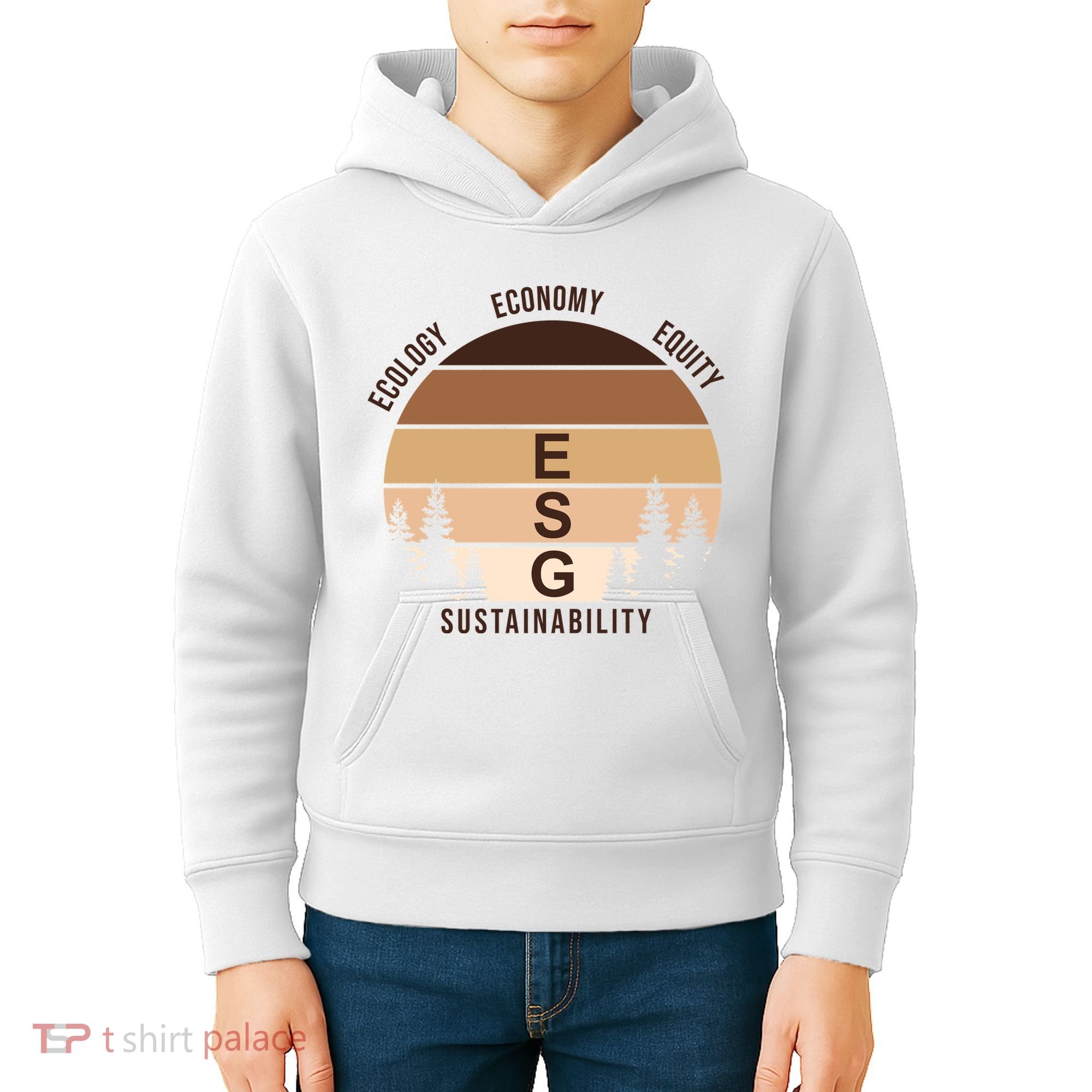 Environment Social Governance Retro ESG Kids Hoodie