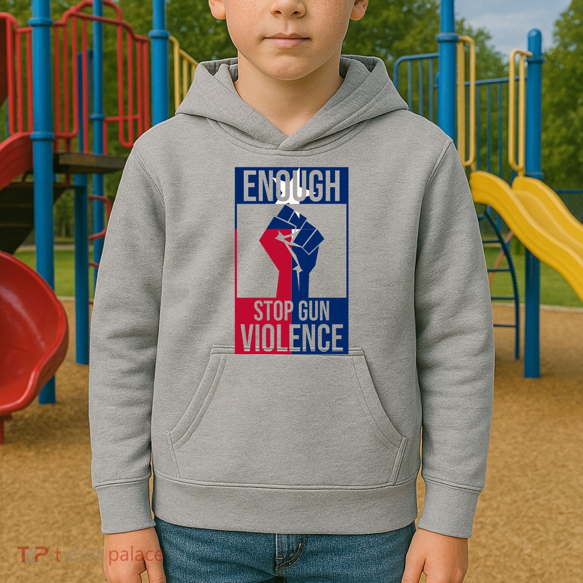 Enough Stop Gun Violence Texas Fist Kids Hoodie