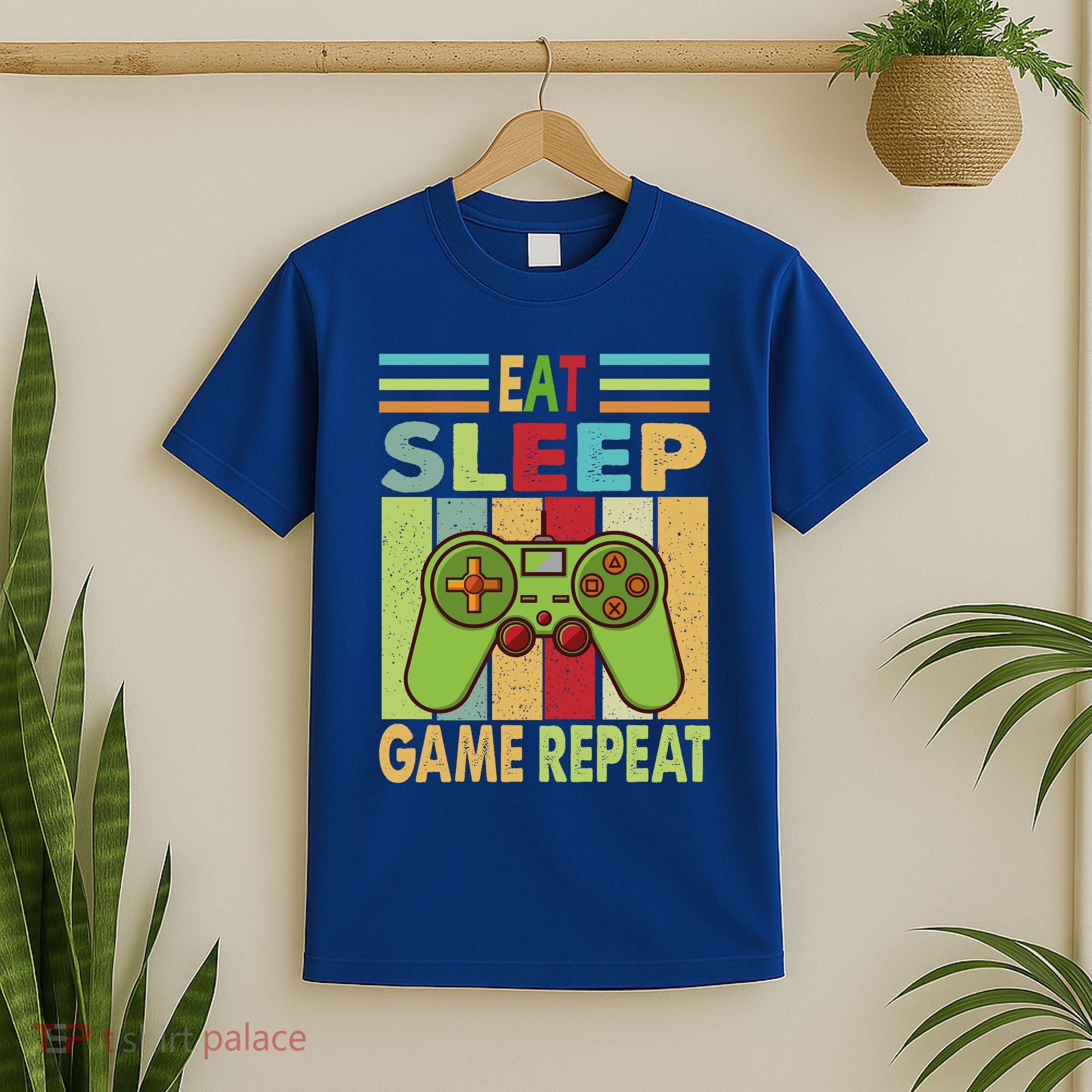 Eat Sleep Game Repeat Retro Vintage Funny Gamer T-Shirt