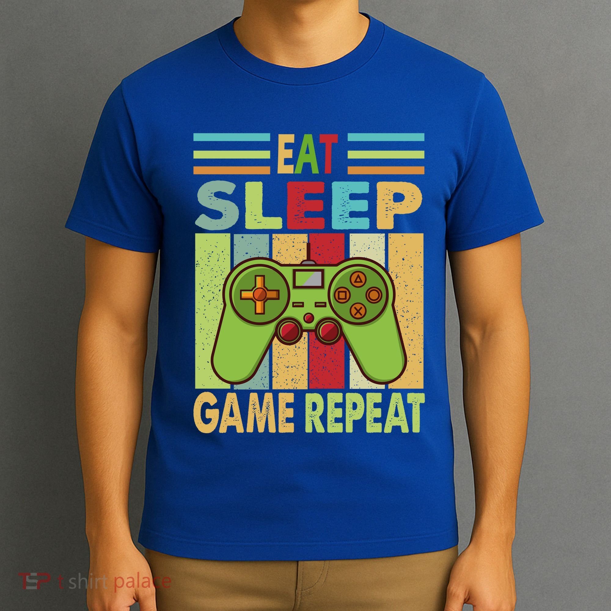 Eat Sleep Game Repeat Retro Vintage Funny Gamer T-Shirt